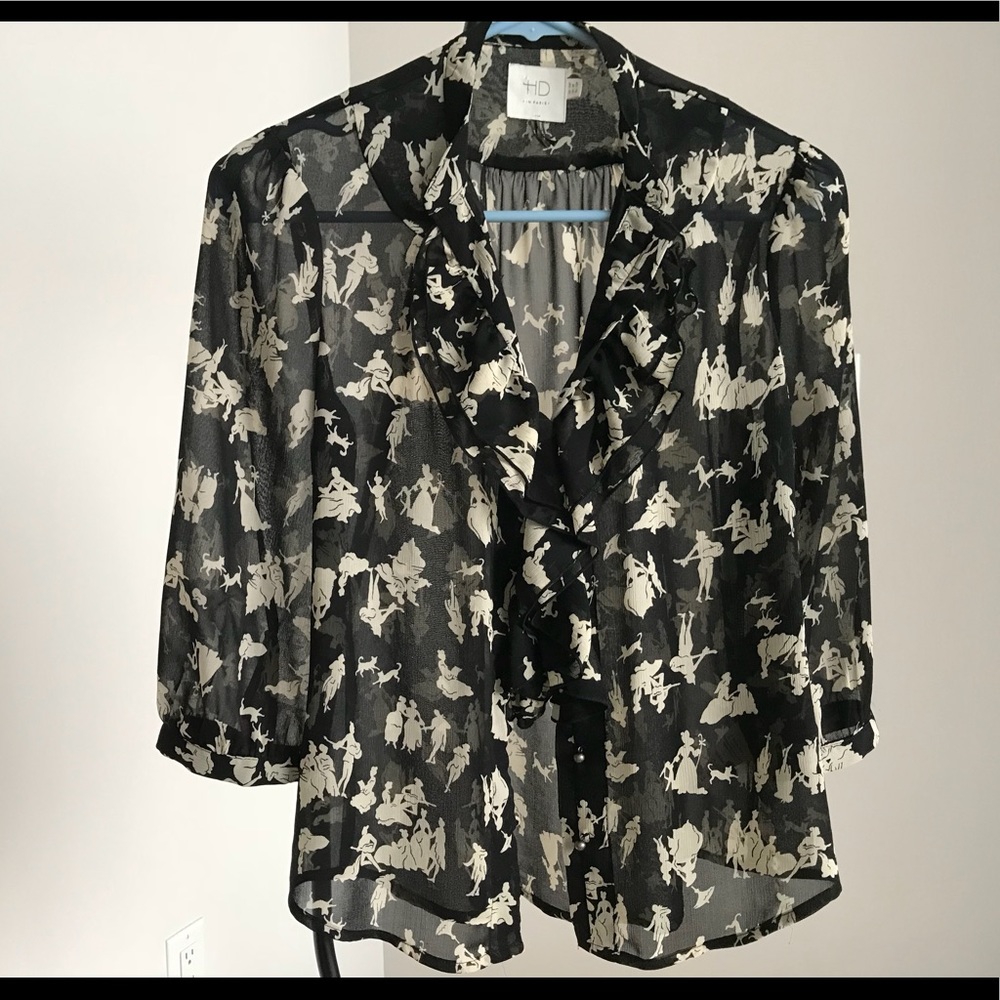 Patterned sheer blouse from Anthropologie